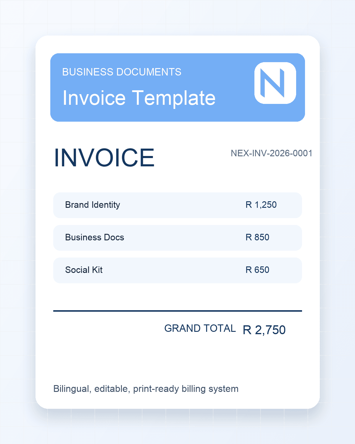 Premium Invoice Template preview